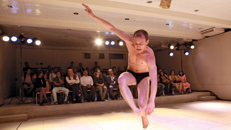 Swiss choreographer Gregory Stauffer performs in Dhaka