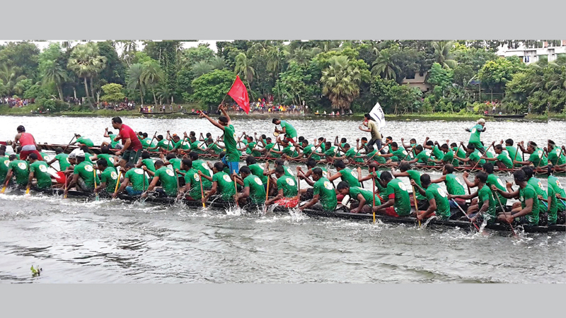 Traditional boat race held in Chitra River