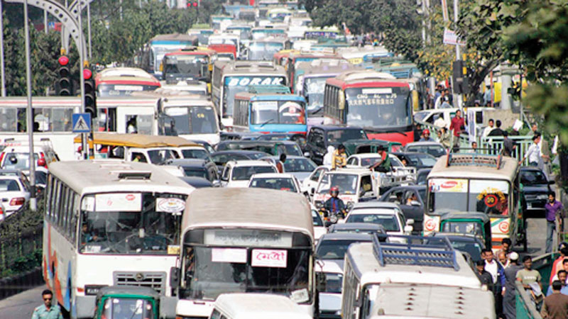 Traffic jam hampers Eid shopping in Barisal
