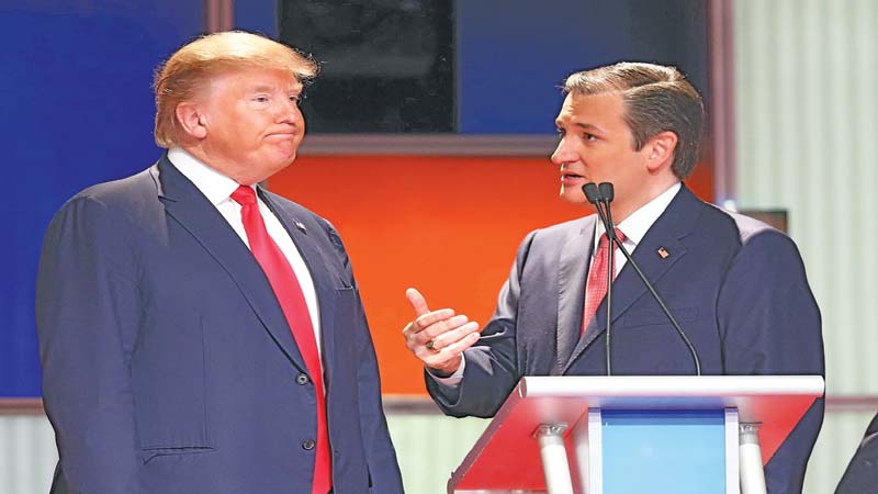 Trump, Cruz drop gloves in US Republican debate