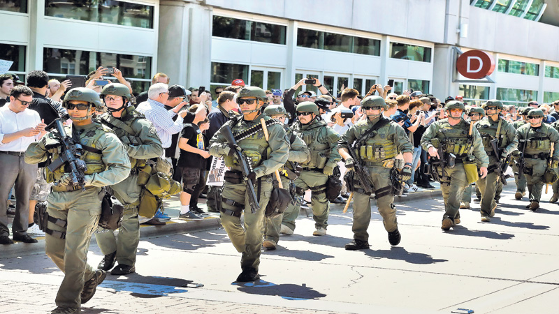 Demonstrators face off at Trump rally