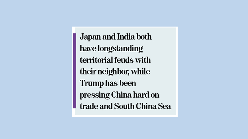 US, Japan, India push for open Asia