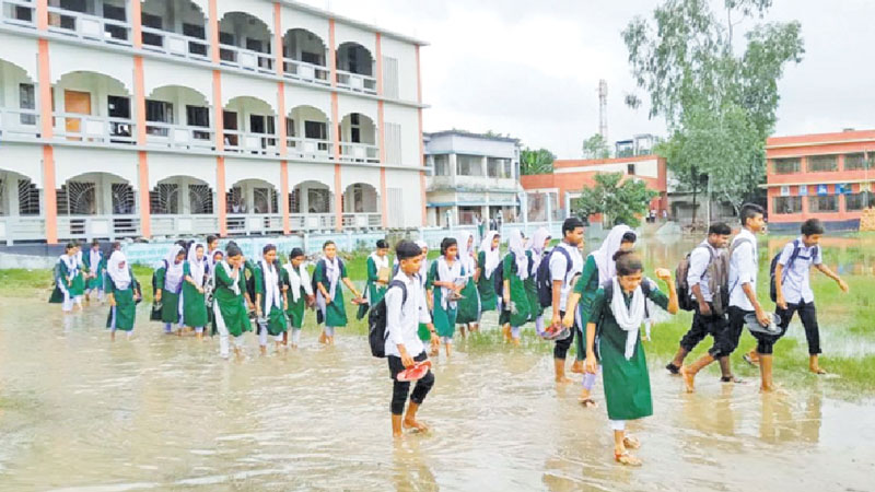 Waterlogging plagues school activities 