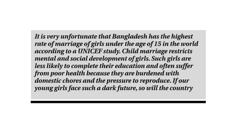 Bangladesh: Worsening child marriage scenario