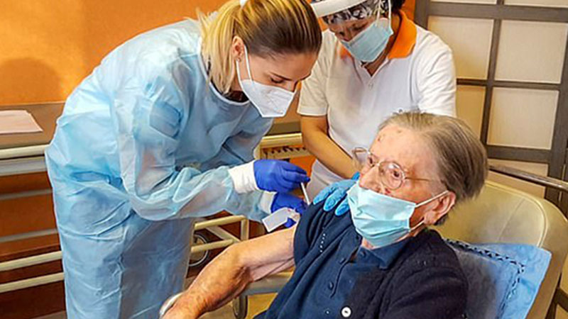 Italian 108-year-old woman gets Covid-19 vaccine
