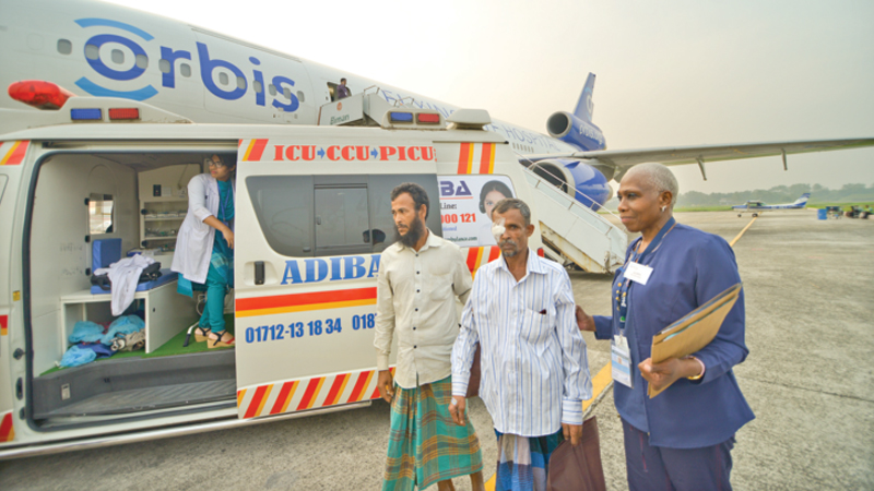 Patients get advanced eye care at flying hospital