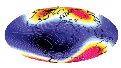 Swarm tracks Earth’s turbulent magnetic field