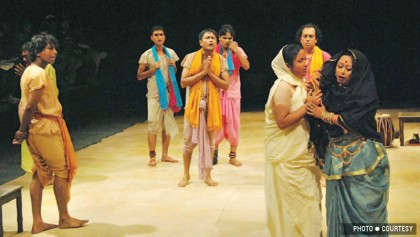 Udichi Shilpigoshthi stages 
‘Half Akhrai’ at Shilpakala today