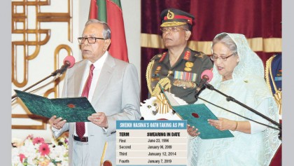 Hasina takes oath as PM for 4th term
