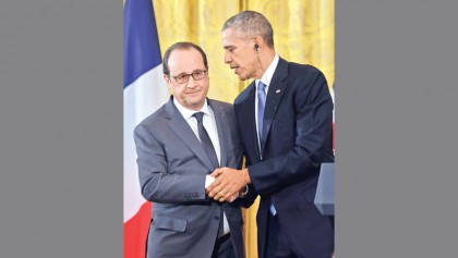 Hollande, Obama vow unity against IS