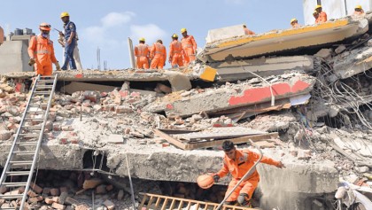 Indian building collapse kills five, more feared trapped