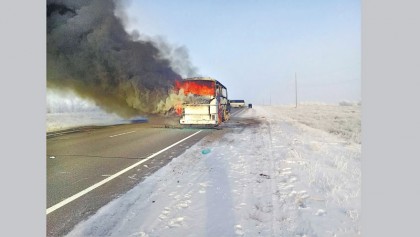 52 killed in Kazakhstan bus fire