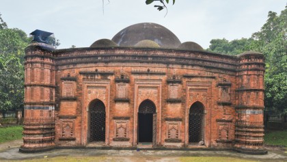 A beautiful mosque on the bank of Khania Dighi