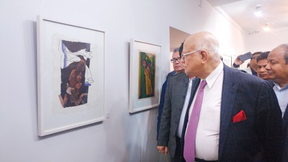 MF Husain’s first graphic show in Dhaka underway at Galleri Kaya