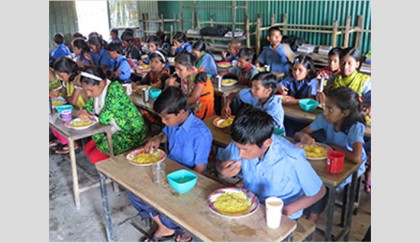 Midday meal programme begins at school in Gaibandha