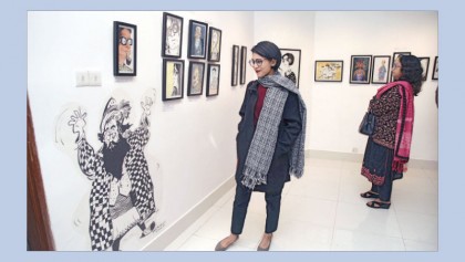 Sajid Bin’s cultural cartoon exhibition underway at AFD