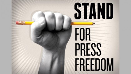 �Democracy can only flourish where the press can work freely�