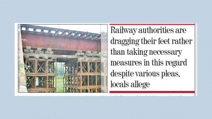 Two British-era rail bridges being used with great risk
