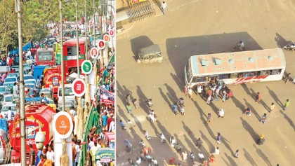 Rally stalls traffic in capital