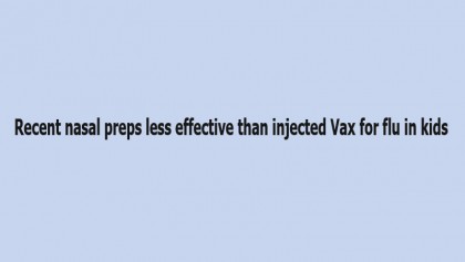 Recent nasal preps less effective than injected Vax for flu in kids