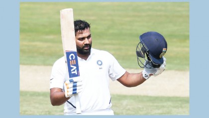 Rohit Sharma hits ton in
new role as Test opener