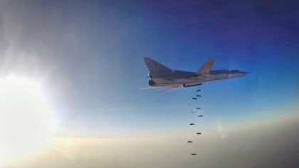 Russia announces first Syria 
strikes from Iran base