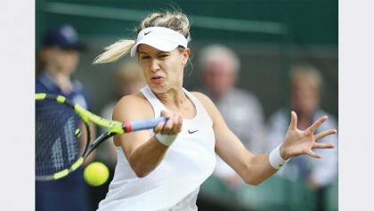 Bouchard in happy mood at Wimbledon
