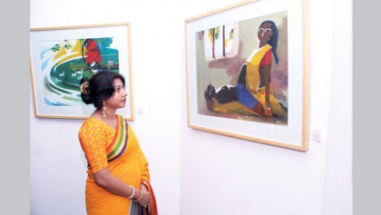  Samar Majumder’s painting show 
‘Mrittika Maya’ underway at AFD