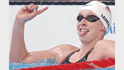 Ledecky breaks own world 1,500m record 