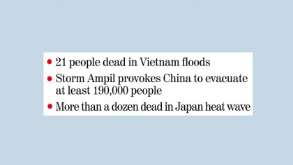 Storms, landslides and heat hit Asia