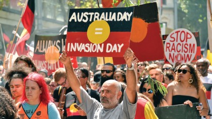Thousands protest in Australia on national day