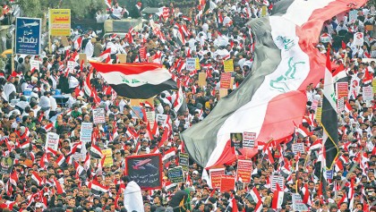 Thousands protest in Iraq to demand ouster of US troops
