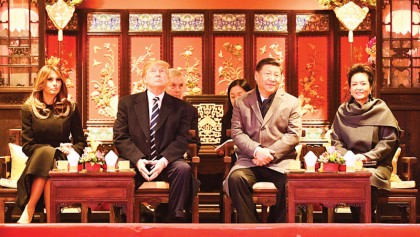 Trump lands in China for talks on North Korea’s ‘cruel dictatorship’