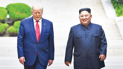 Trump steps into N Korea in historic first