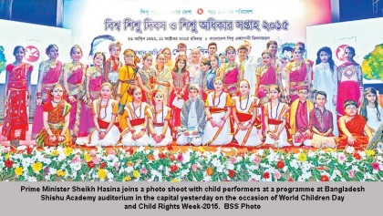 Children must not suffer 
on streets, says Hasina