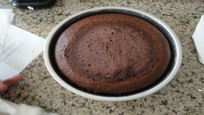 Chocolate cake on the stove