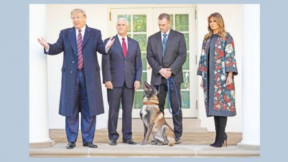 Trump presents US dog, ‘incredible’ hero of Baghdadi raid
