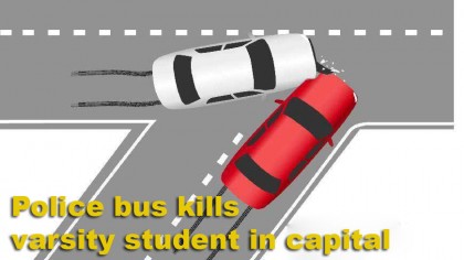 Wrong-way police bus kills varsity student in capital