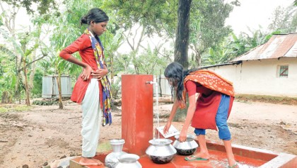People get safe water 
supply thru pipeline