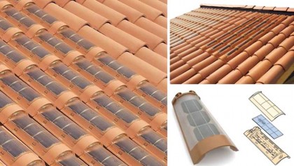 Solar roof tiles for green electricity 