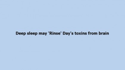 Deep sleep may 'Rinse' Day's toxins from brain