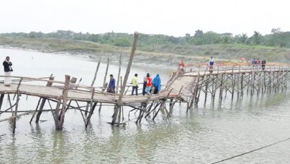 New wooden bridge collapses  in Khulna