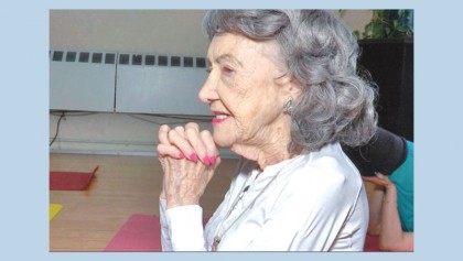 100-year-old yoga instructor keeps dancing  