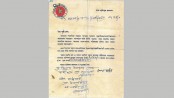 Bangabandhu’s 3 letters 
still inspire widow of FF
