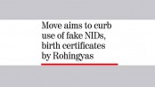 Birth registration certificates with photographs on the cards
