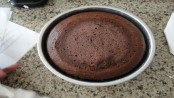 Chocolate cake on the stove